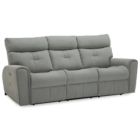 Contemporary Sofa Power Recliner with Power Headrests